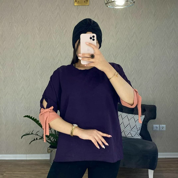 شومیز زنانه استین پاپیونی