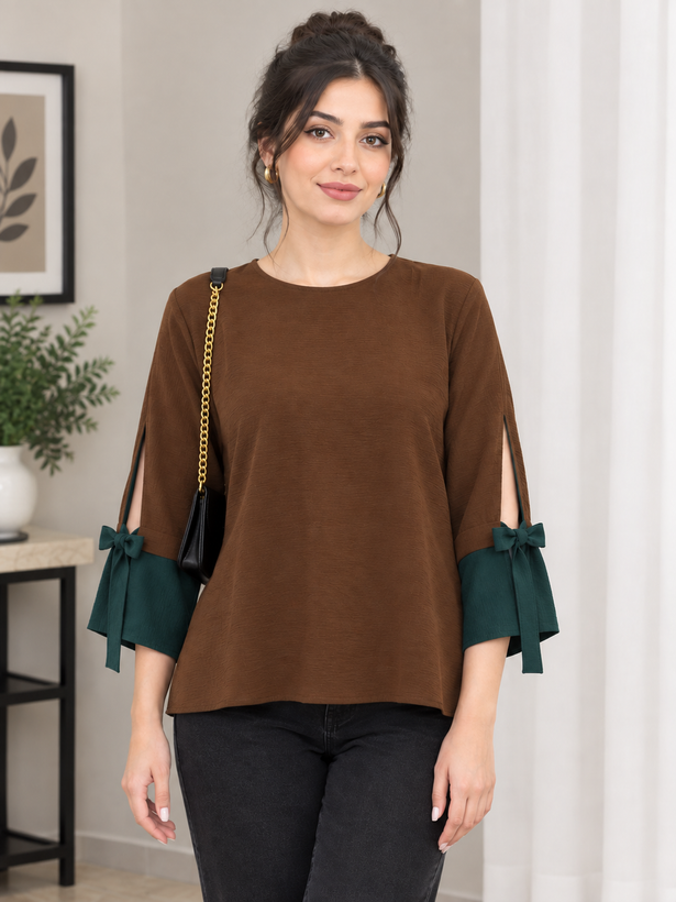 شومیز زنانه استین پاپیونی